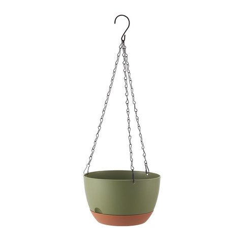 2Pcs Hanging Round Plant Pot Set with Drainage Holes and Removable Water Trays, YZ0011(Ver.2)