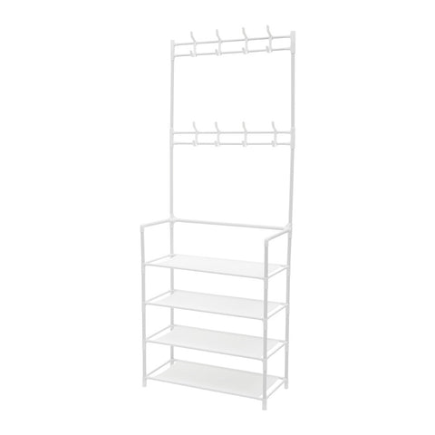 Lifeideas Entryway 4 Tier Shoe Rack with Coat Hanger, SW0726