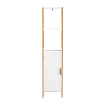 33x30x148cm 4-Tier Single-door Tall Bathroom Storage Cabinet with L-shaped Corner Brace, FI0874 (Ver.2)