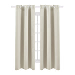 Solid Colour Grommet Top Polyester 100% Blackout Curtains Pair, LY0204