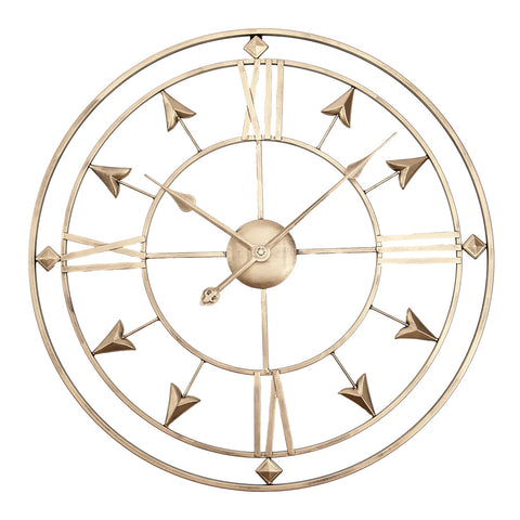 Lifeideas Gold Metal Roman Numerals Wall Clock, SW0590