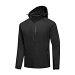 L-size Black Waterproof Softshell Jacket with Hood, WO0509