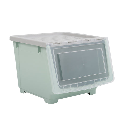 Stackable Plastic Storage Box with Lid and Wheels, CT0172