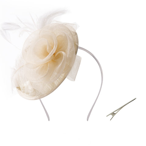 Feather Flower Mesh Fascinator, DQ0005 (Ver.2)