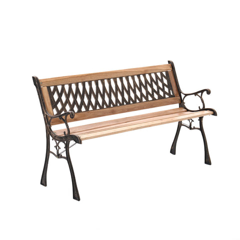 Outdoor Garden Metal Wood Bench, AI0403