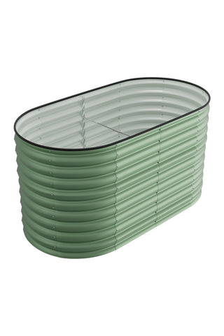 Oval-Shaped Galvanized Steel Raised Garden Bed, PM1495 (Ver. 2)