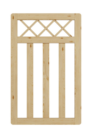 2.5 x 4 ft Outdoor Cross Top Wooden Garden Gate Pedestrian Fence Yard Door, AI1471