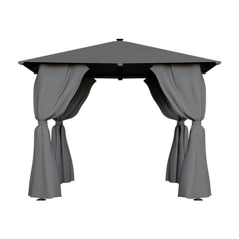 Livingandhome Metal Gazebo with Lights, LG1149