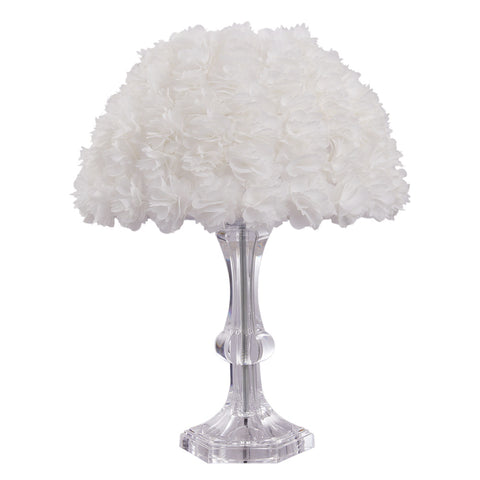 E27 White Flower Umbrella-shaped Lampshade Table Lamp Fixture Decor - Warm Light, SW0919 (Ver.2)