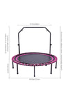 48in Bungee Cords Foldable Round Trampoline with Adjustable U-Handle Bar,DM0902