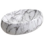 Livingandhome Modern Oval Marble Bathroom Vessel Sink, DM0425