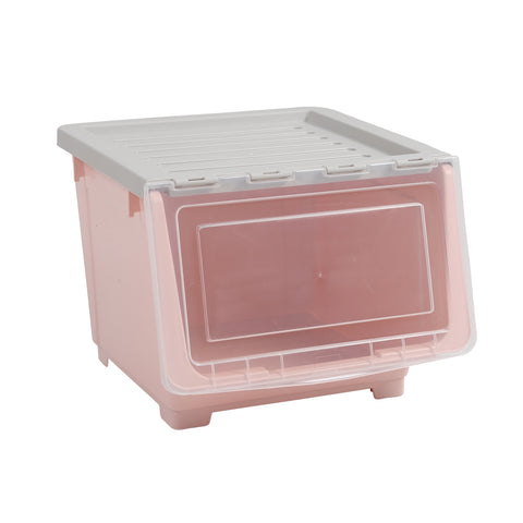 Stackable Plastic Storage Box with Lid and Wheels, CT0173