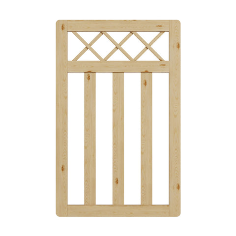 2.5x4 ft Outdoor Cross Top Wooden Garden Gate Pedestrian Fence Yard Door, AI1471(ver.2)