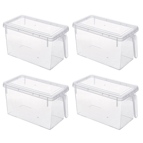 Livingandhome 4Pcs Clear Refrigerator Food Storage Container, CT0017