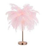 G4 Modern Feather Lampshade Table Lamp Fixtures Decor - Warm Light, SW0914 (Vr.2)