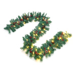 Livingandhome Traditional LED Christmas Garland with Pines Berries, PM1117