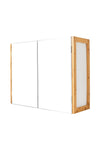 60x20x48cm Wall-Mounted Bathroom Mirror Cabinet with Bamboo Frame, FI0873 (Ver.2)