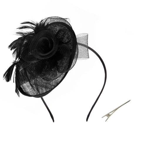 Feather Flower Mesh Fascinator, DQ0006 (Ver.2)