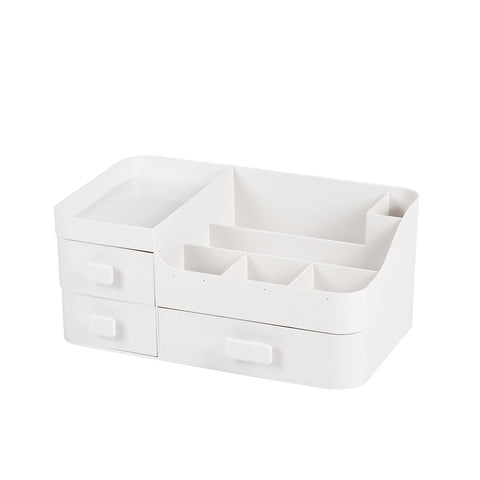 Livingandhome White Plastic Makeup Drawer Organizer, SC1101