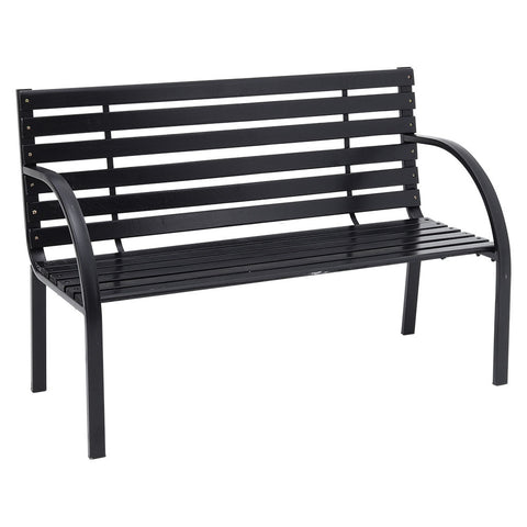 Outdoor Garden Metal Wood Bench, AI0792