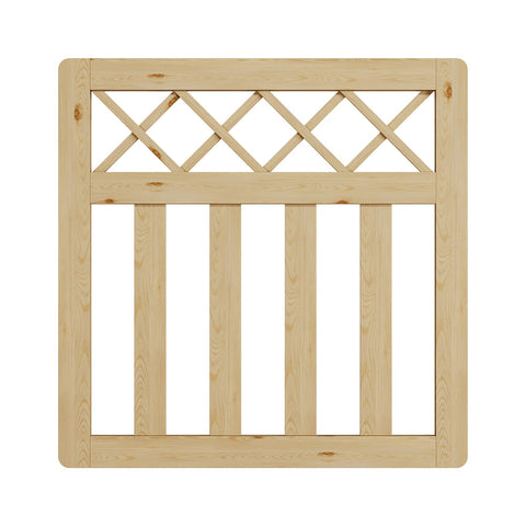 3 x 3 ft Outdoor Cross Top Wooden Garden Gate Pedestrian Fence Yard Door, AI1467