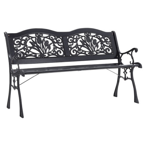 Outdoor Garden Metal Wood Bench, AI0790