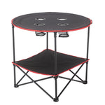 Livingandhome Protable Camp Table with Cupholders, CT0828