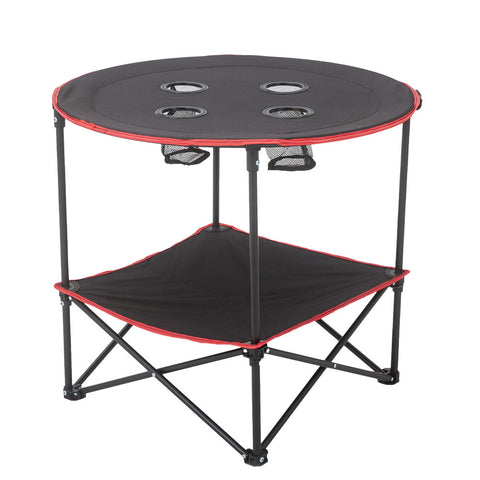 Livingandhome Protable Camp Table with Cupholders, CT0828