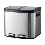 20L Stainless Steel Step Open Trash Can with Dual Pedals, KT0098