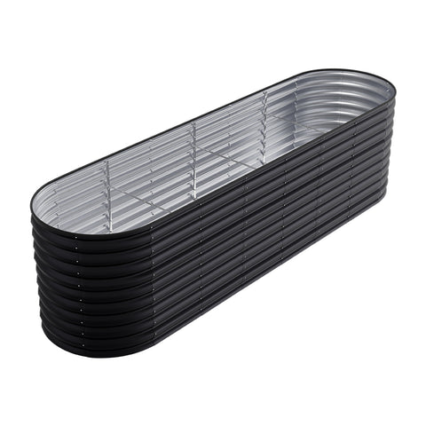 Oval-Shaped Galvanized Steel Raised Garden Bed, PM1487