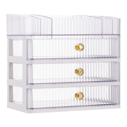 4-Tier Transparent Makeup Organizer with Drawers, SO0103