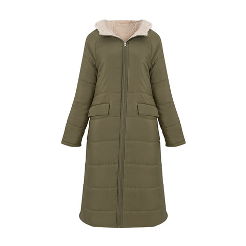 Reversible Mid-length Hooded Cotton Coats for Casual Winter Style, WO0361