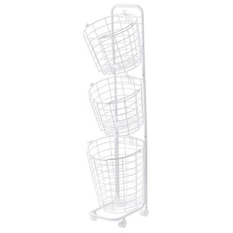 Livingandhome Tiered Laundry Storage Basket Mobile Bathroom Multipurpose Rack, WH0870