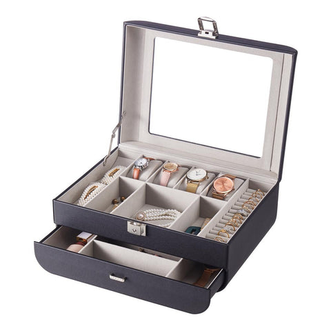 Stylish Jewellery Storage Box with Watch Slots, SO0046