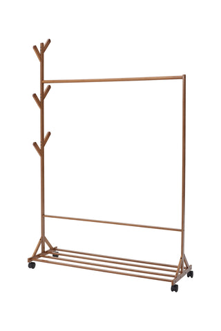 Bamboo Garment Hat Rack with Wheels, HO0001