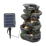 Garden Sanctuary Outdoor Solar-Powered Water Fountain Rockery Decor, AI1339