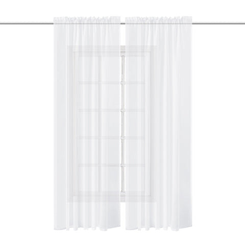 Solid Colour Sheer Polyester Curtains Pair, LY0212 (Ver.2)