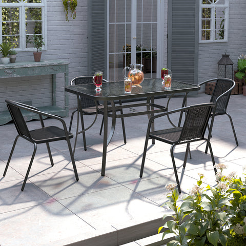 Tempered Glass Outdoor Coffee Table and Chairs Set, LG0538LG0792