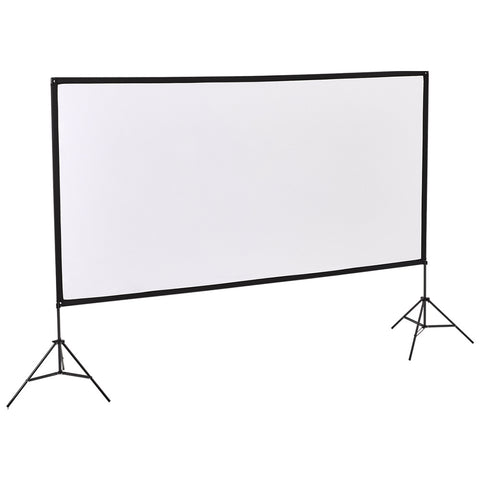 100" 3D 4K HD Outdoor Indoor 16:9 4K Portable Projector Screen with Stand, AI1546