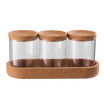 3Pcs Glass Storage Jar Set, KT0071