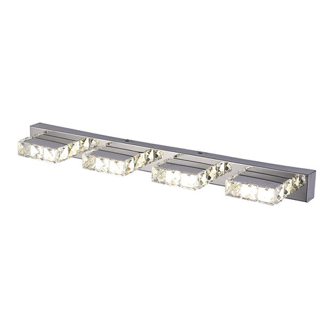 Livingandhome Chrome 4 Light Bathroom Vanity Light, FI0663