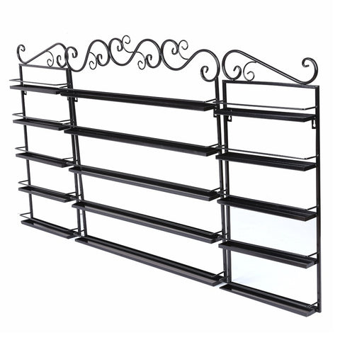 Livingandhome Set of 3 Salon Nail Polish Wall Rack Metal, WH0987