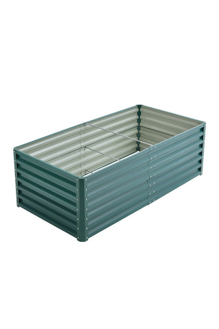 Livingandhome Charcoal Dark Green Metal Rectangular Raised Garden Bed, PM1364