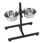 Height Adjustable Stainless Steel Double-bowl Pet Feeder, CT0695 (Ver.2)