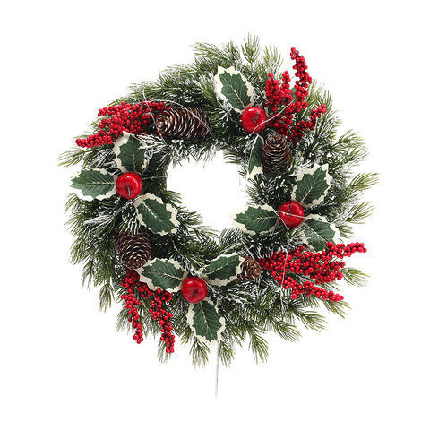 Livingandhome Front Door Frosted Berries Christmas Wreath, SW0220