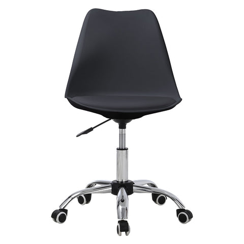 Faux Leather Armless Office Chair on Wheels, FI0221