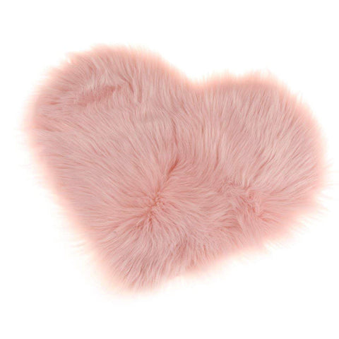 Livingandhome Heart Shaped Super Soft Shaggy Area Rug Pink, SP0832