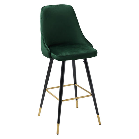 Livingandhome Set of 2 Modern Upholstered Velvet High Chairs Bar Stools, ZH0965