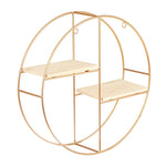 Livingandhome Gold Wall Hanging Storage and Display Decorative Shelf, SP2298