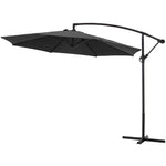 Livingandhome 3M Large Banana Cantilever Patio Parasol for Outdoor Sunshade and Rain with Cross Base, LG0440LG0441